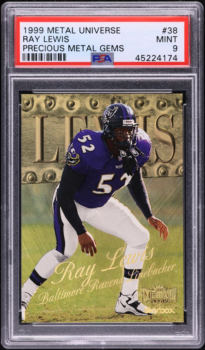 1999 Metal Universe Football Precious Metal Gems Ray Lewis #38 PSA 9