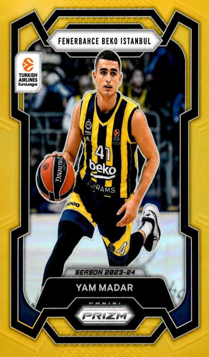 2023 Panini Prizm Turkish Airlines EuroLeague Basketball Gold Yam Madar #123