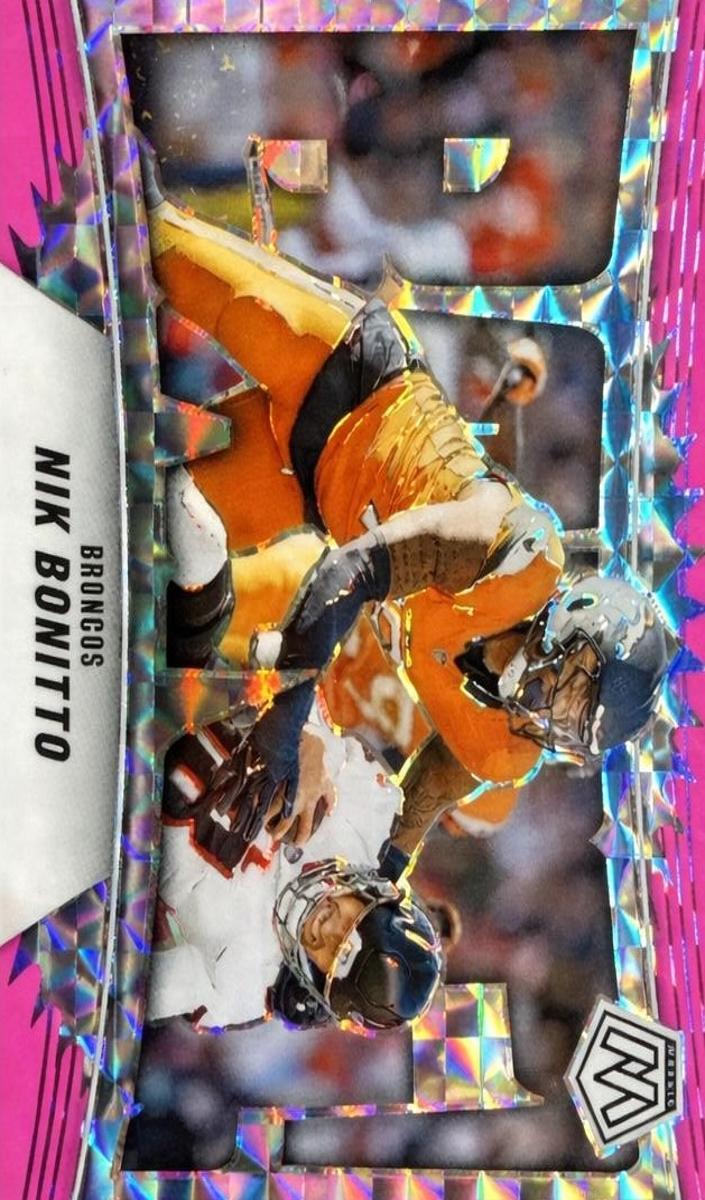 2025 Panini Mosaic Football Pink Fluorescent Nik Bonitto #5