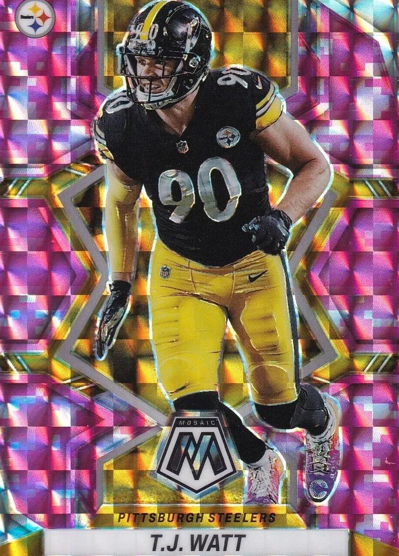 2022 Panini Mosaic Football Camo Pink T.J. Watt #167