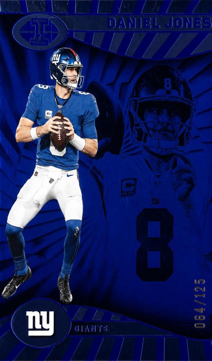 2024 Panini Illusions Football Blue Trophy Collection Daniel Jones #64