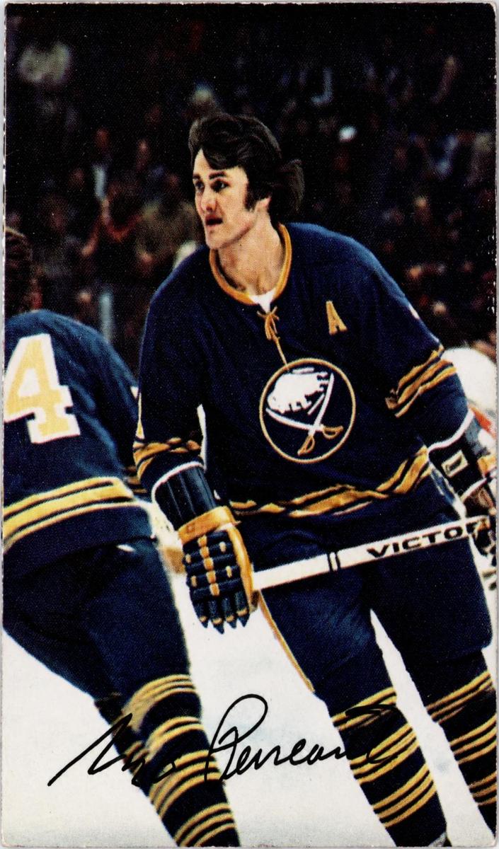 1977 O-Pee-Chee Glossy Hockey Square Corners Gilbert Perreault #14 PSA 8