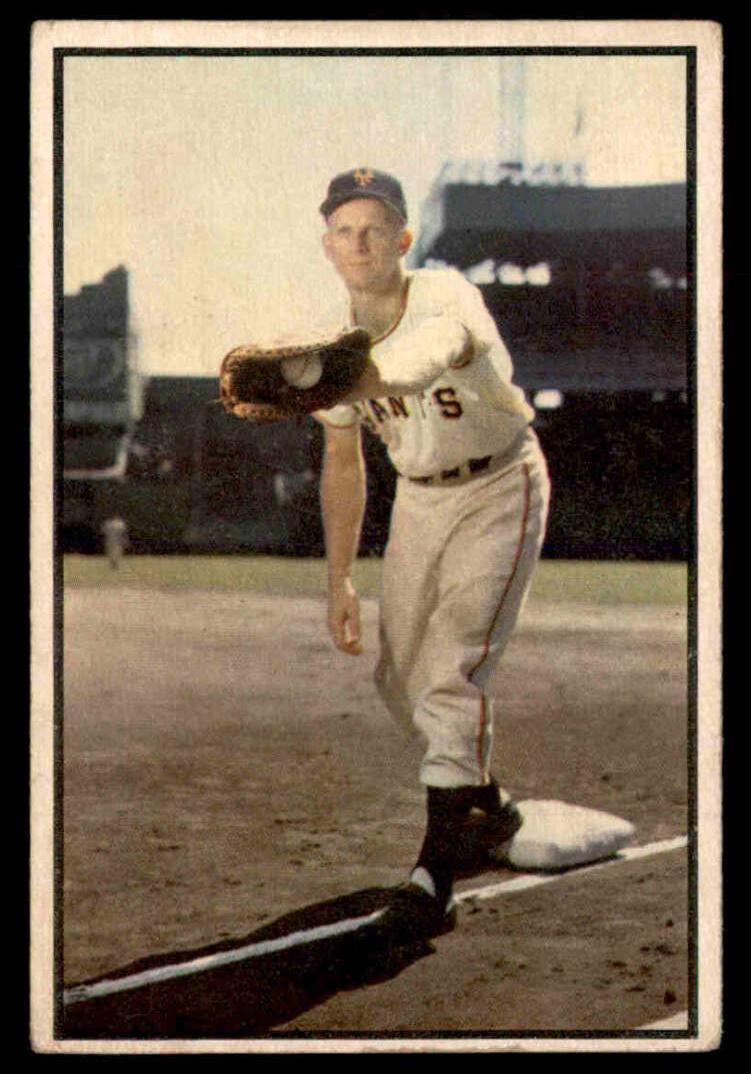 1953 Bowman Color Baseball Whitey Lockman #128 PSA 7