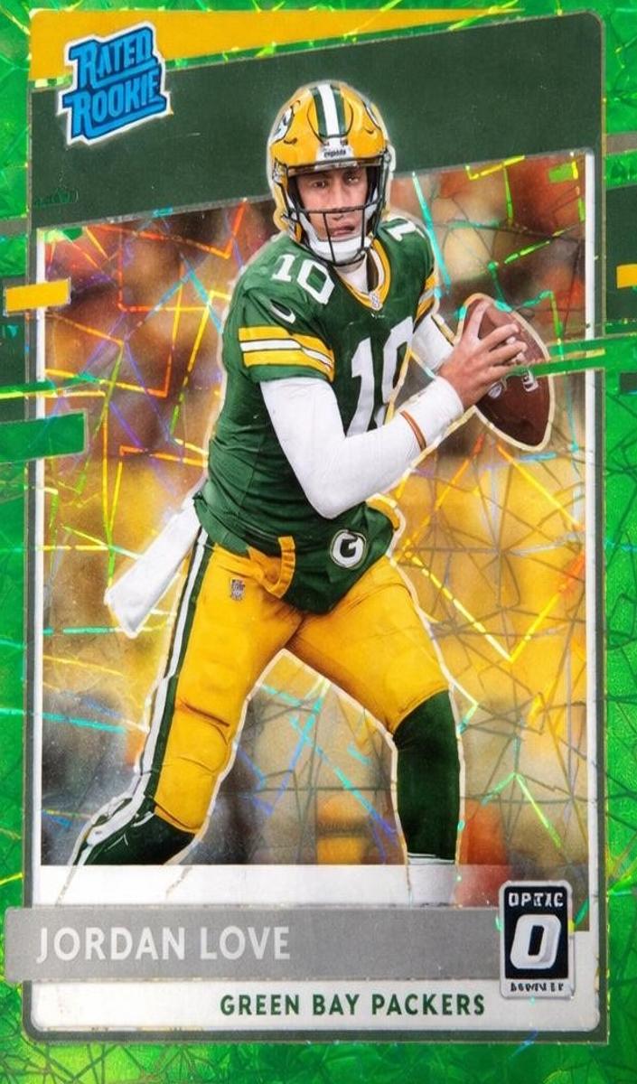 2020 Donruss Optic Football Green Velocity Jordan Love #154 PSA 9