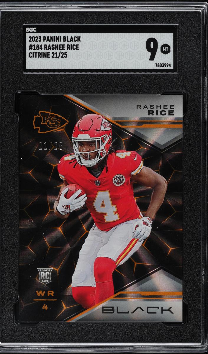 2023 Panini Black Football Citrine Rashee Rice #184 SGC 8.5
