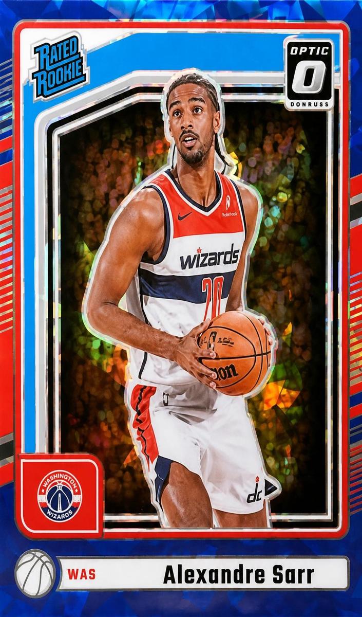 2024 Panini Donruss Basketball Blue Cracked Ice Alexandre Sarr #P-215