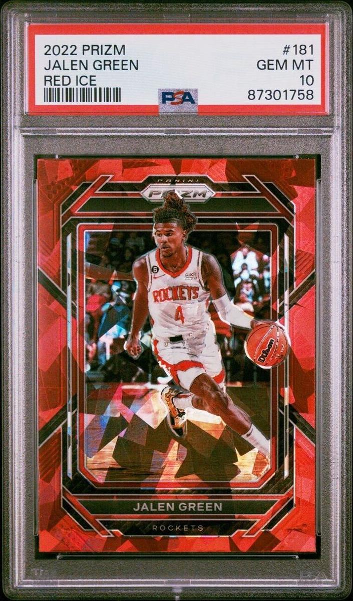 2022 Panini Prizm Basketball Red Ice Jalen Green #181 PSA 9