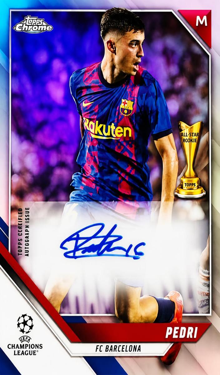 2021 Topps Chrome UEFA Champions League Soccer Pedri #CA-P PSA 9