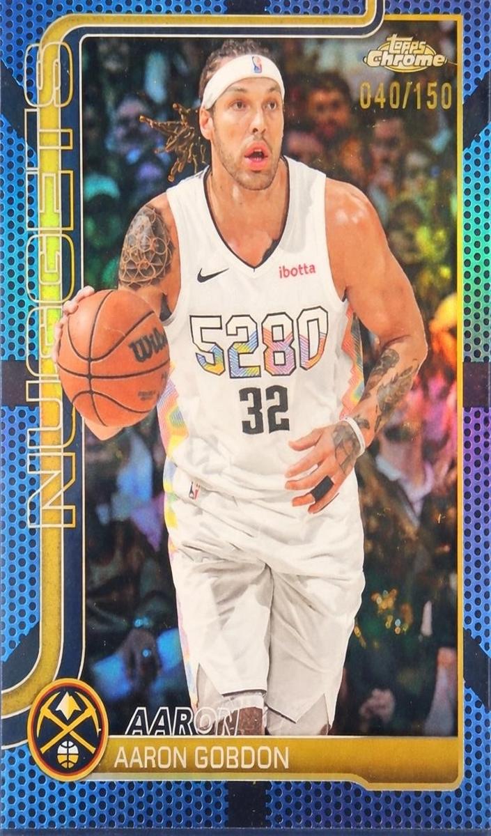 2025 Topps Chrome Basketball Blue Refractor Aaron Gordon #100