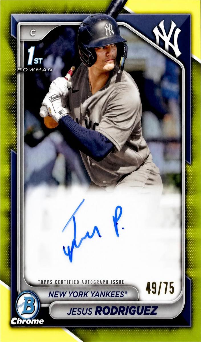 2024 Bowman Chrome Prospects Baseball Yellow Jesus Rodriguez #CPA-JR SGC 10
