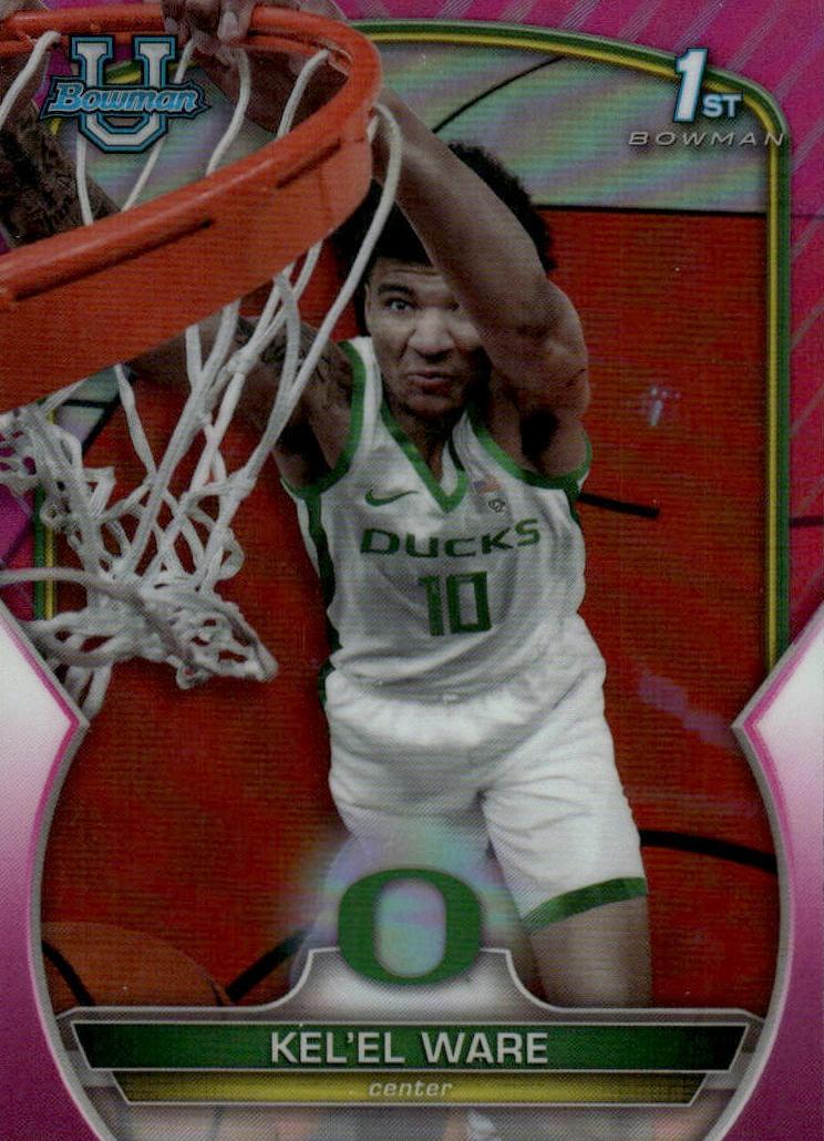 2022 Bowman Chrome University Basketball Pink Refractor Kel'el Ware #68