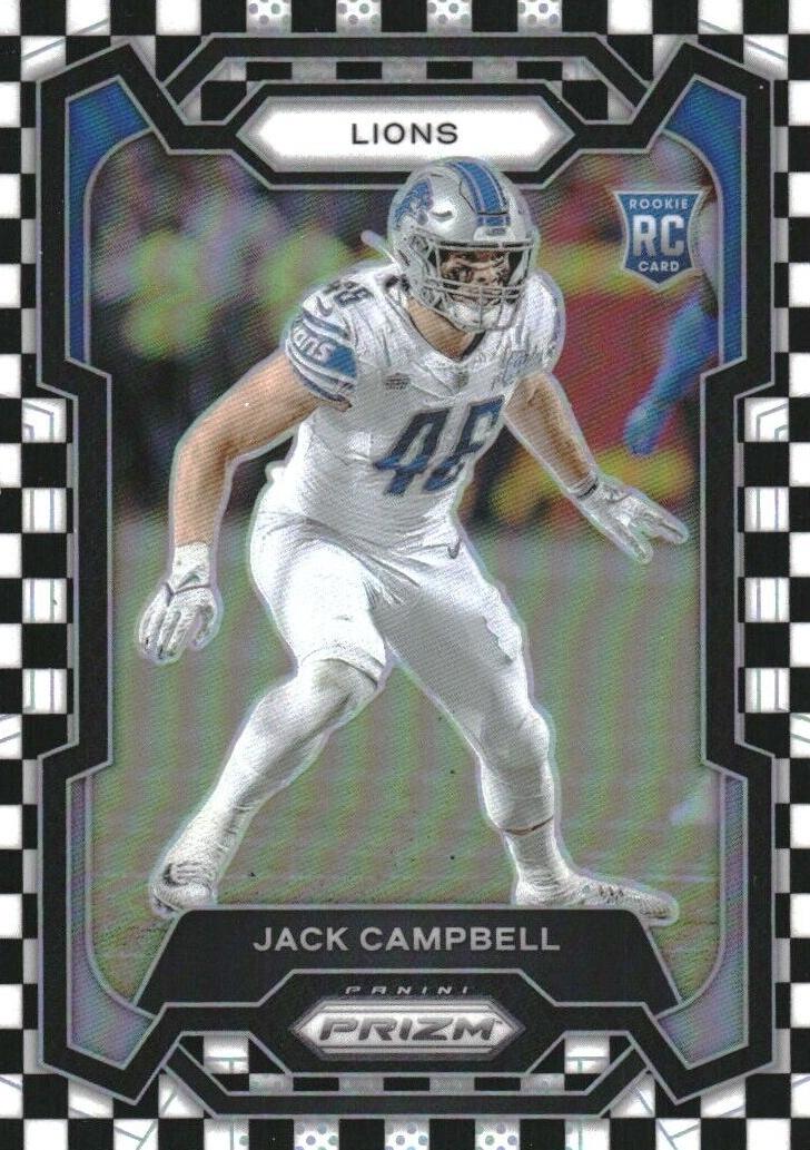 2023 Panini Prizm Football Black and White Checker Jack Campbell #330