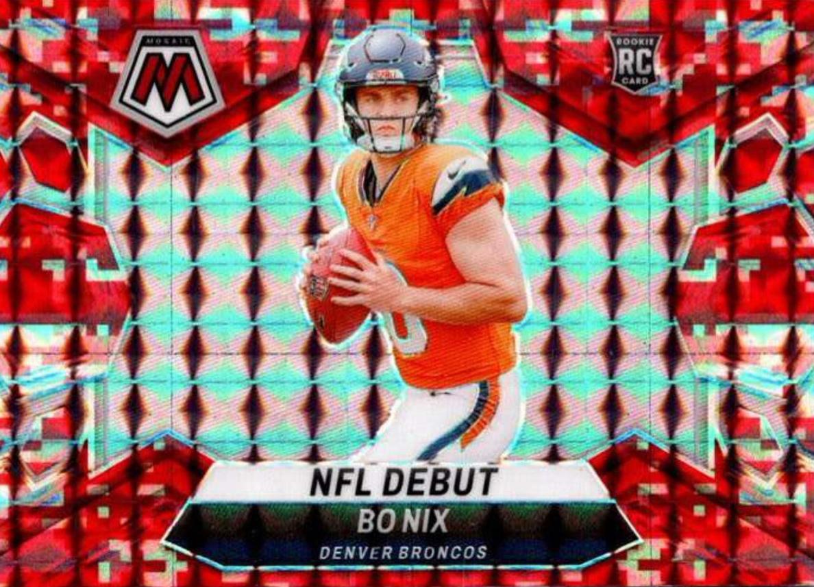 2024 Panini Mosaic Football Camo Red Bo Nix #271 PSA 9