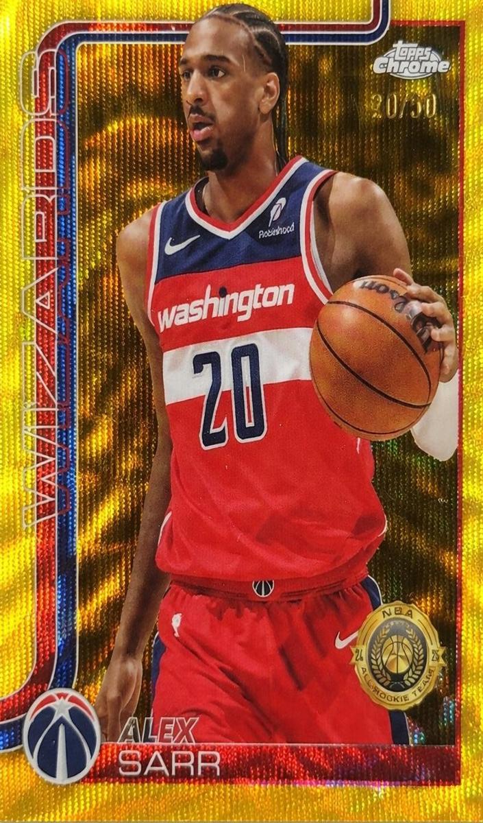 2025 Topps Chrome Basketball Gold Wave Refractor Alex Sarr #218