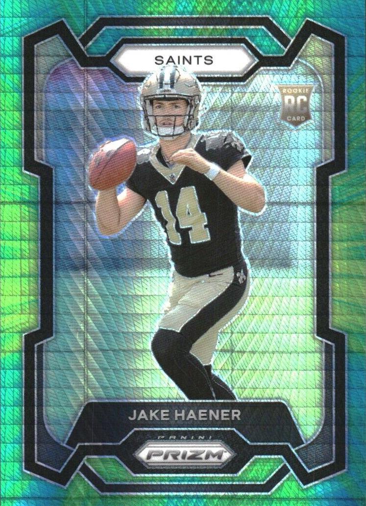 2023 Panini Prizm Football Hyper Jake Haener #374 PSA 8.5