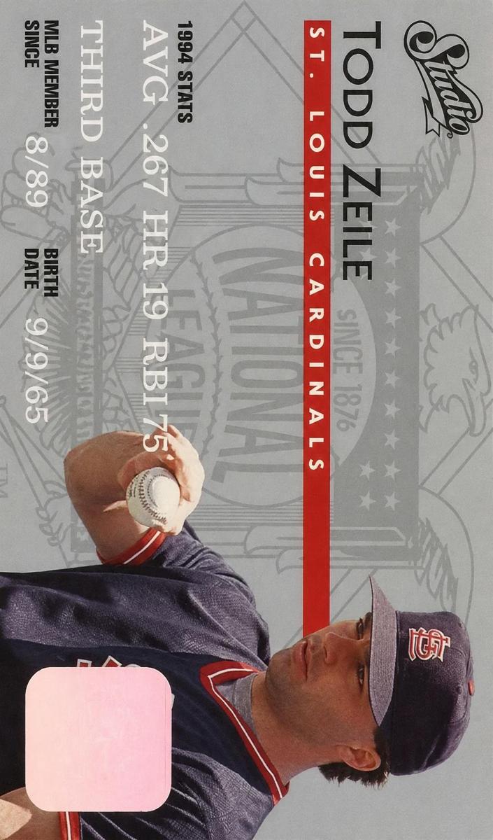 1995 Studio Baseball Todd Zeile #168