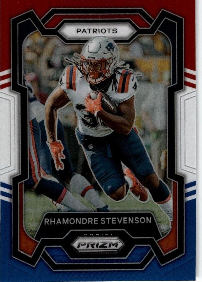 2023 Panini Prizm Football Red White Blue Rhamondre Stevenson #209