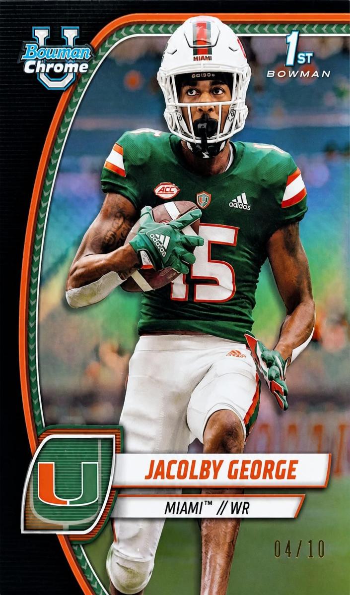 2024 Bowman Chrome University Football Black Refractor Jacolby George #84