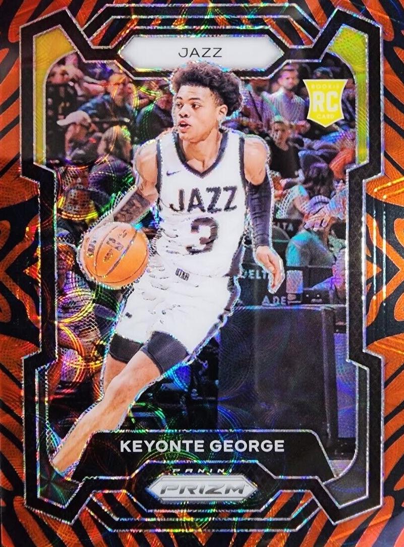 2023 Panini Prizm Basketball Choice Tiger Stripe Keyonte George #127 PSA 9