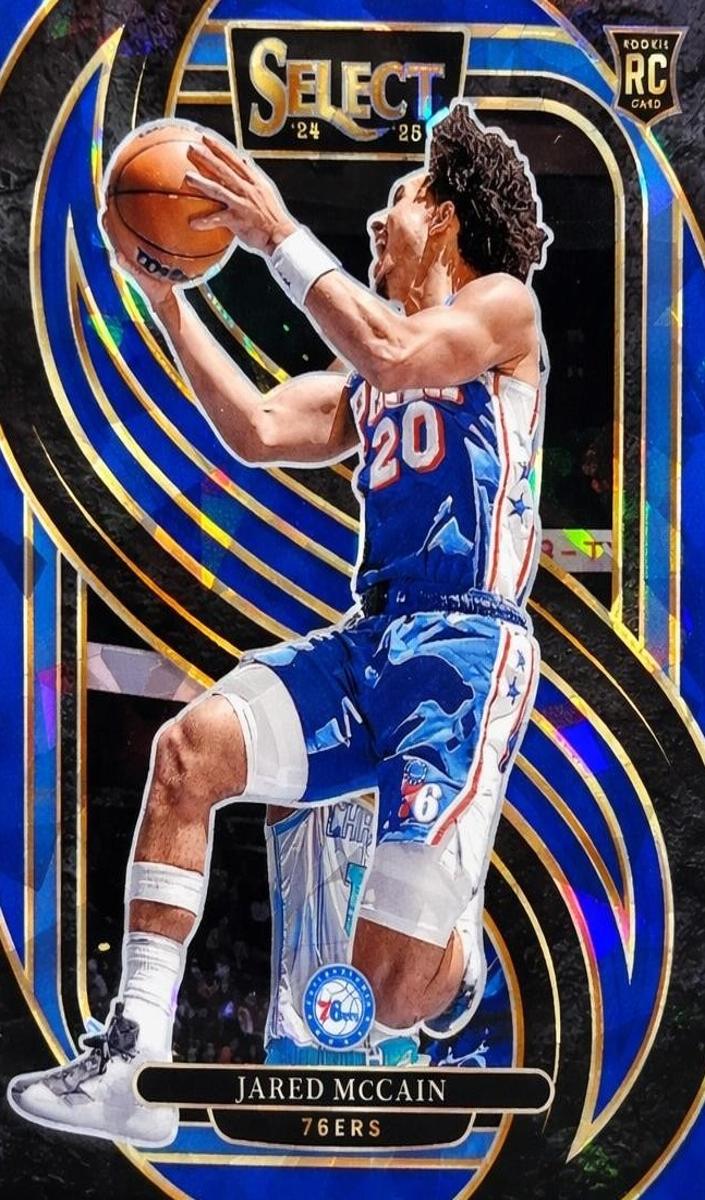 2024 Panini Select Basketball Blue Cracked Ice Jared McCain #184 PSA 9