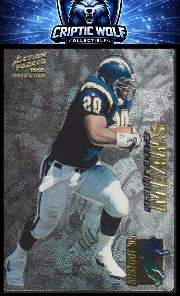1995 Action Packed Rookies and Stars Football Natrone Means #4