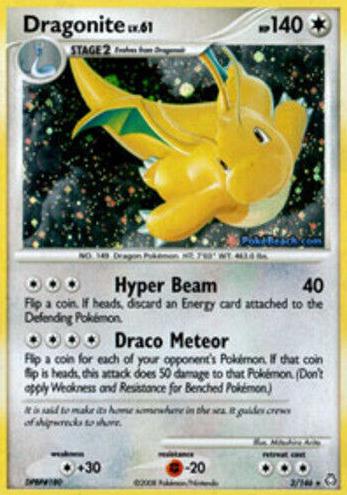 2008 Pokemon Diamond & Pearl Legends Awakened Dragonite #2 PSA 9