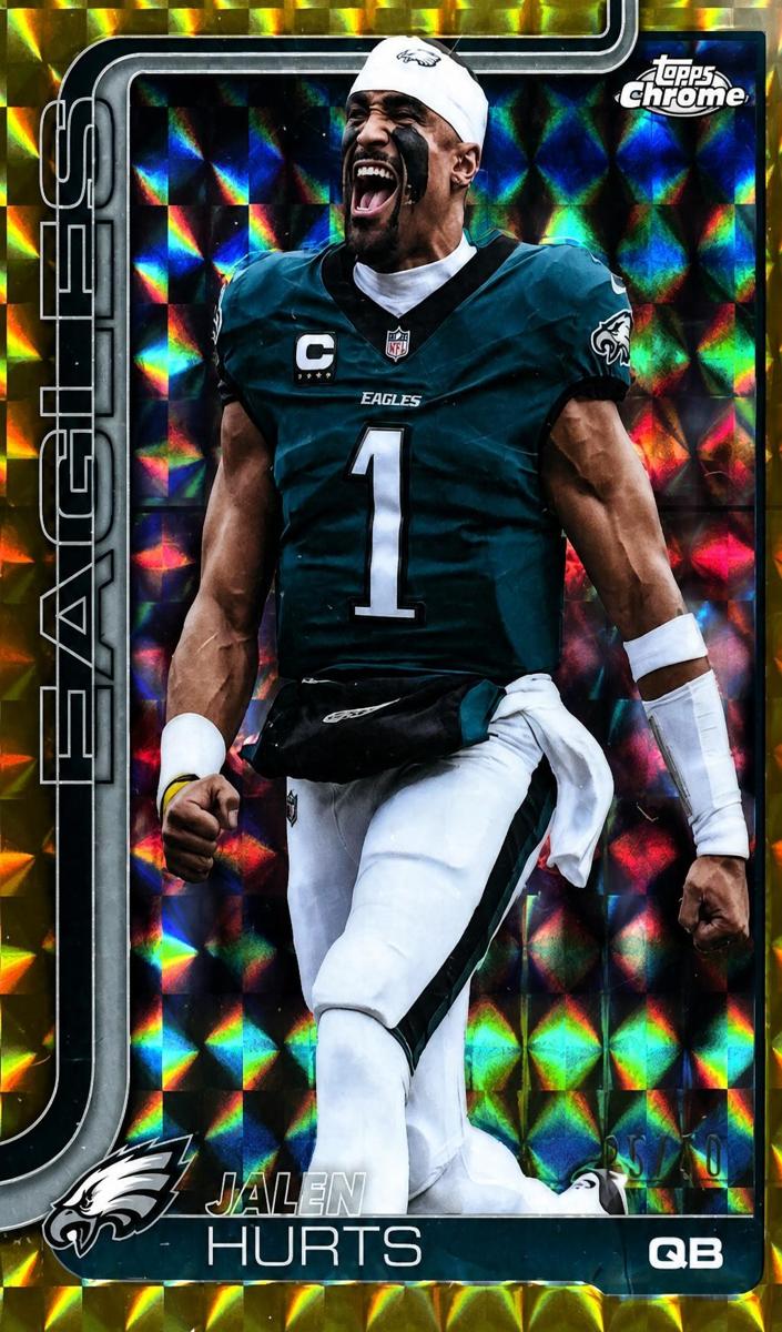 2025 Topps Chrome Football Gold Geometric Refractor Jalen Hurts #247
