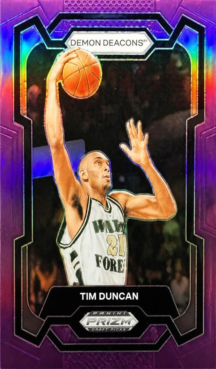 2024 Panini Prizm Draft Picks Basketball Purple Tim Duncan #63