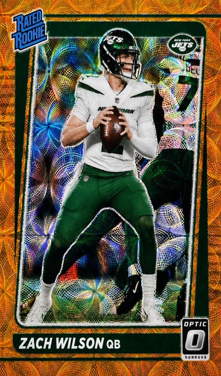 2021 Donruss Optic Football Orange Scope Zach Wilson #202 PSA 9
