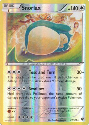 2016 Pokemon XY Fates Collide Reverse Foil Snorlax #77 CGC 7.5