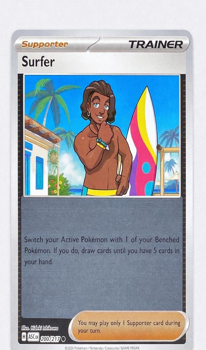 2026 Pokemon Mega Evolution Ascended Heroes Reverse Holo Surfer #200