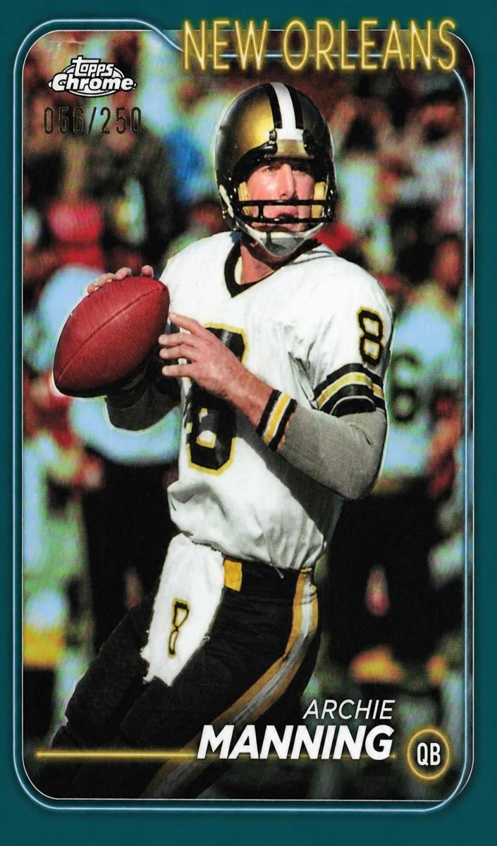 2024 Topps Chrome Football Teal Refractor Archie Manning #135