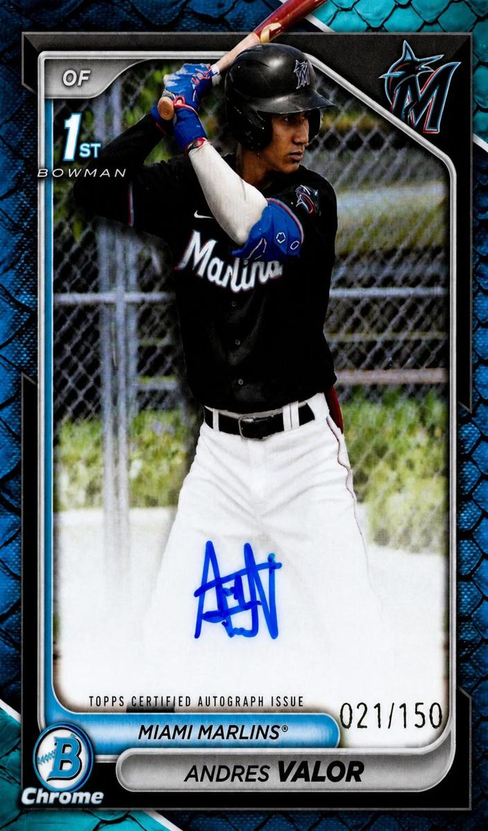 2024 Bowman Chrome Baseball Reptilian Blue Andres Valor #CPA-AV PSA 9