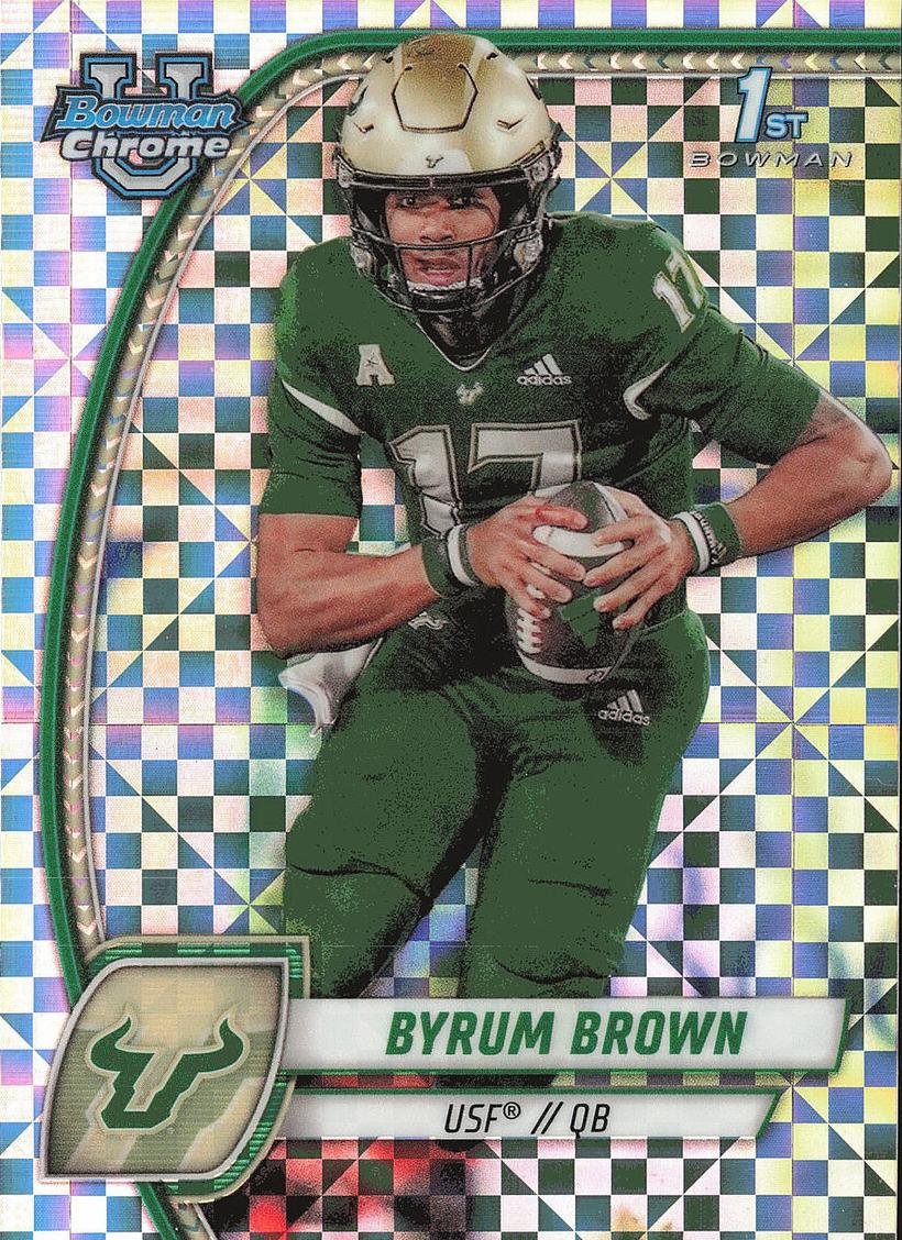 2024 Bowman Chrome University Football X-Fractor Byrum Brown #34