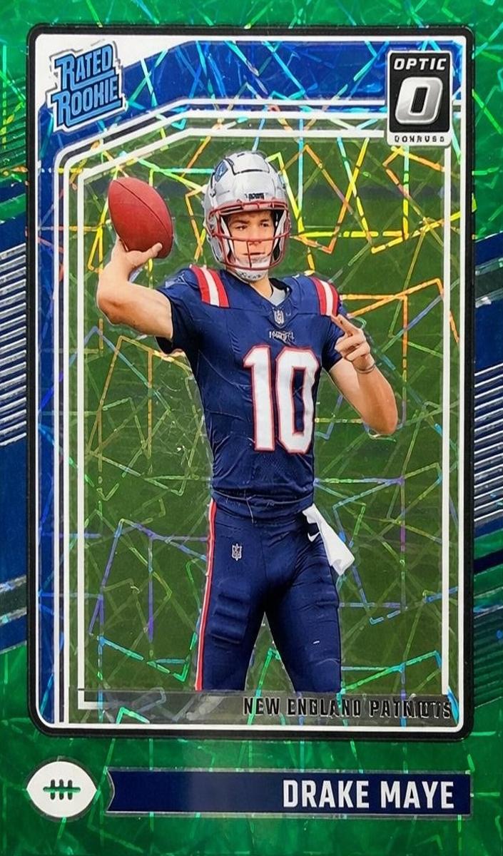 2024 Panini Donruss Football Green Velocity Drake Maye #379 PSA 8.5