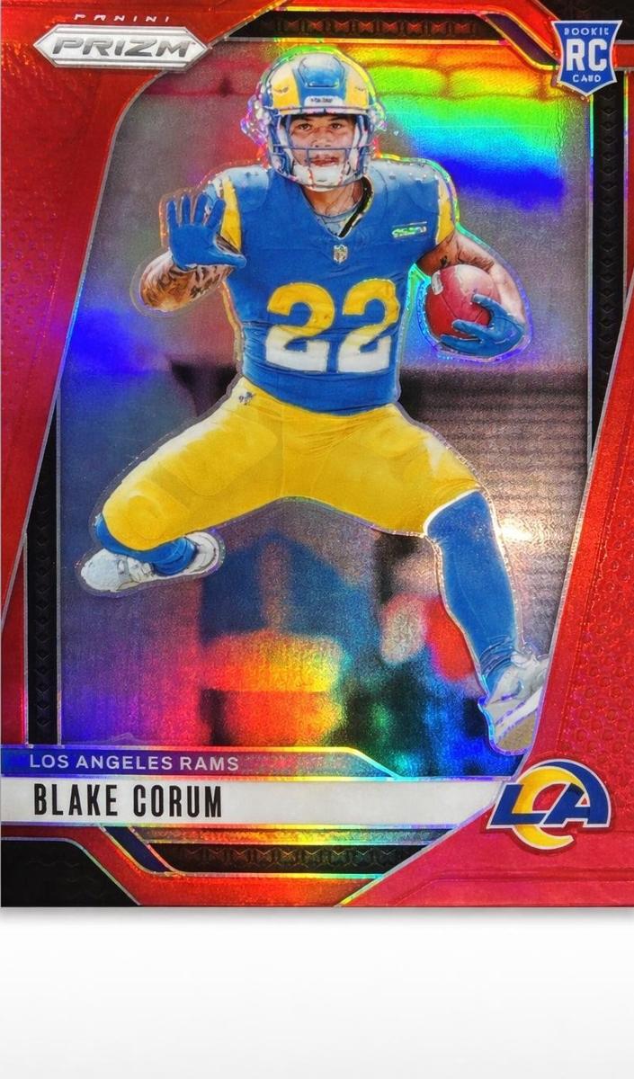 2024 Panini Prizm Football Red Blake Corum #308 SGC 7.5