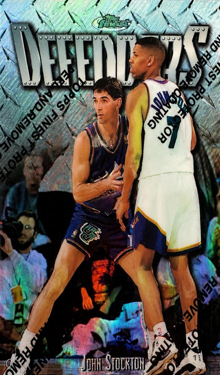 1997 Topps Finest Basketball Refractor John Stockton #297 PSA 10