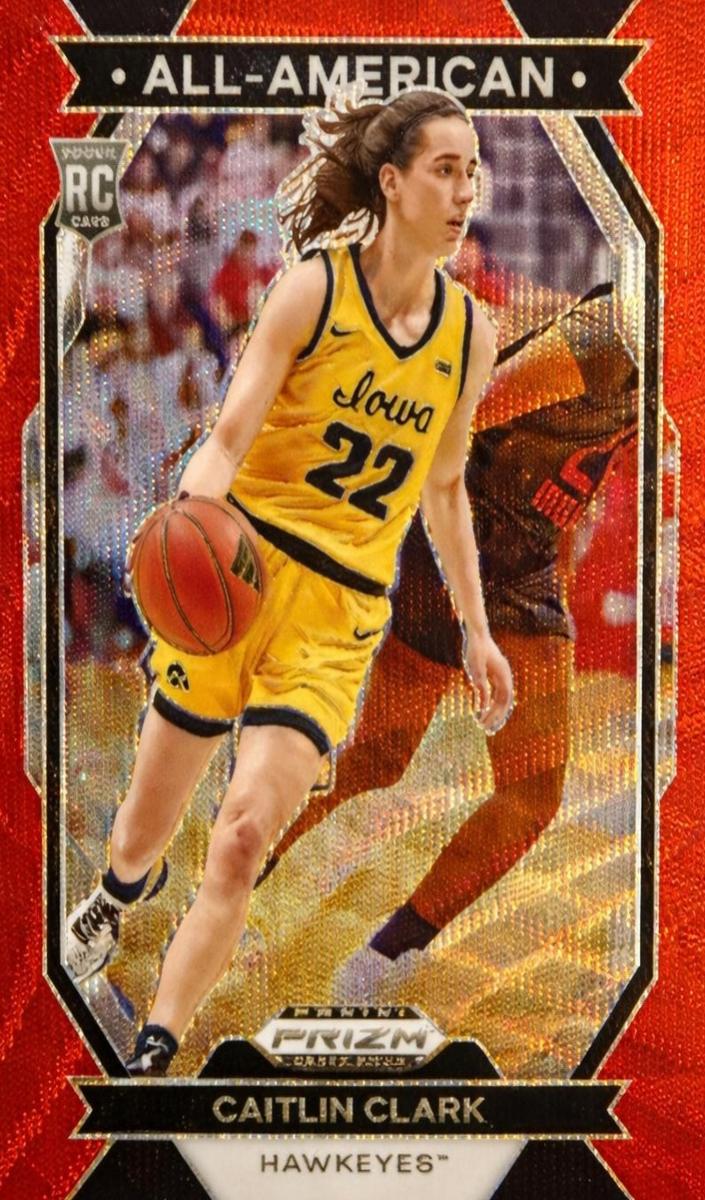 2024 Panini Prizm Draft Picks Basketball Red Wave Caitlin Clark #23 PSA 9