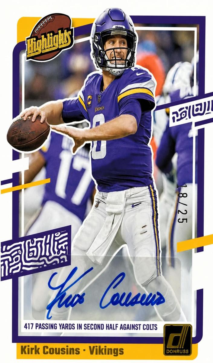 2023 Panini Donruss Football Kirk Cousins #H-KC PSA 8