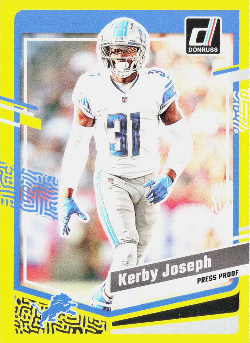 2023 Panini Donruss Football Press Proof Yellow Kerby Joseph #101
