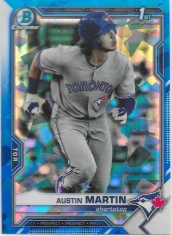 2021 Bowman Chrome Prospects Sapphire Baseball Austin Martin #BCP-87 PSA 9