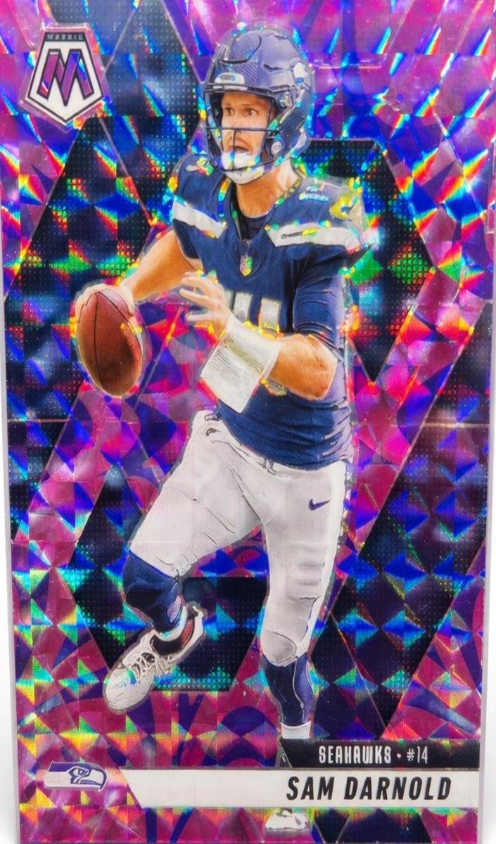 2025 Panini Mosaic Football Reactive Purple Sam Darnold #27 PSA 9
