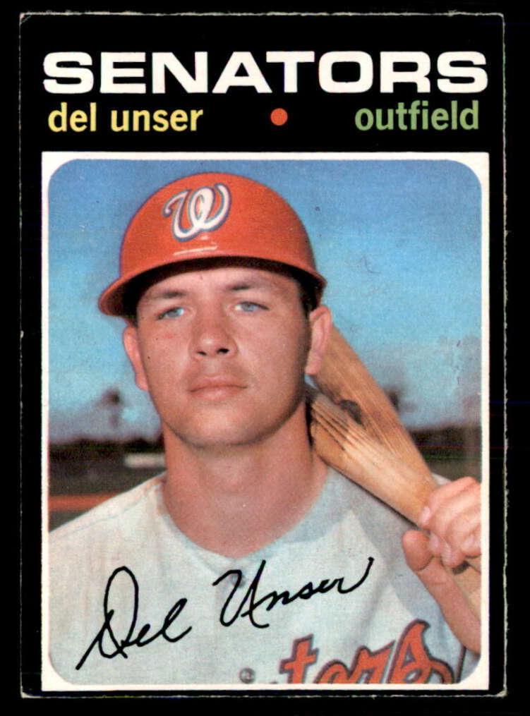 1971 O-Pee-Chee Baseball Del Unser #33 PSA 7