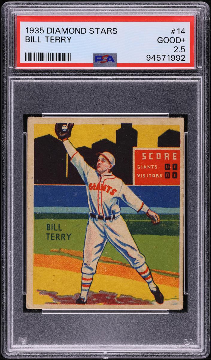 1935 Diamond Stars Baseball Bill Terry #14