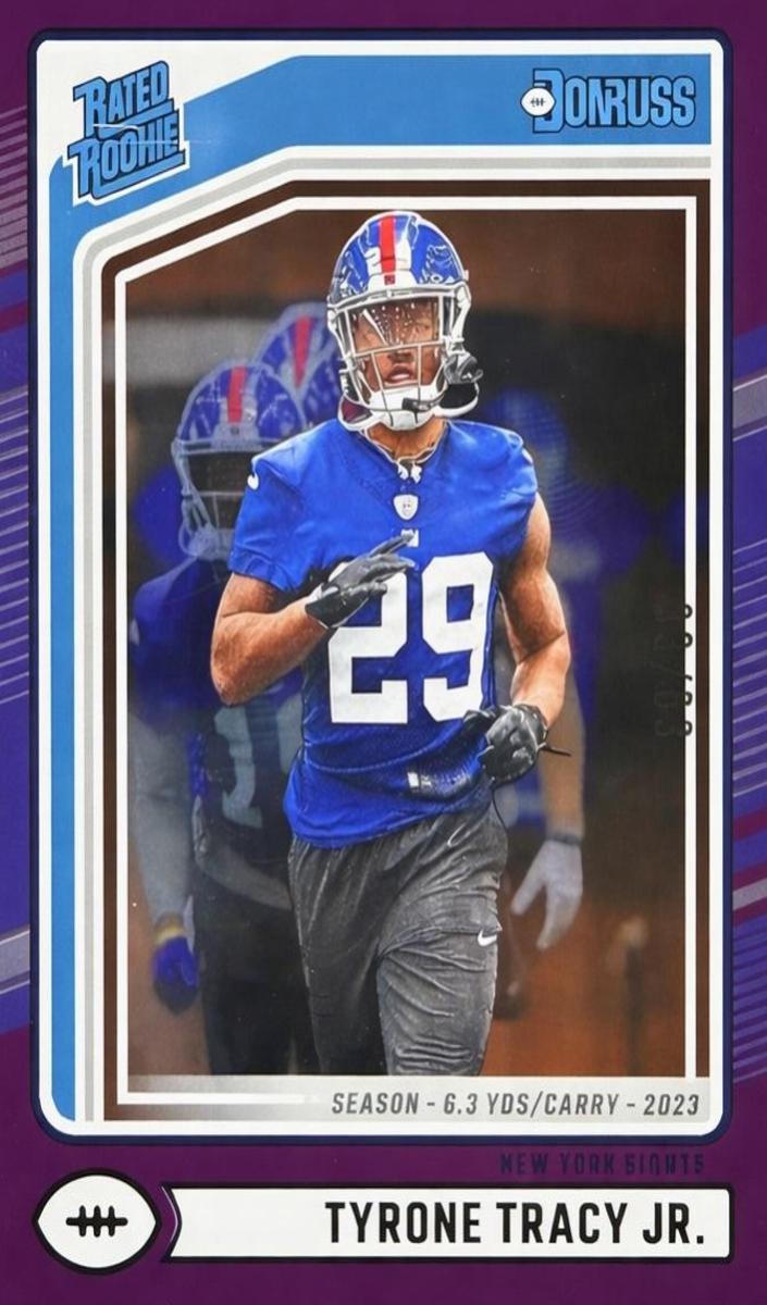 2024 Panini Donruss Football Season Stat Line Tyrone Tracy Jr. #364