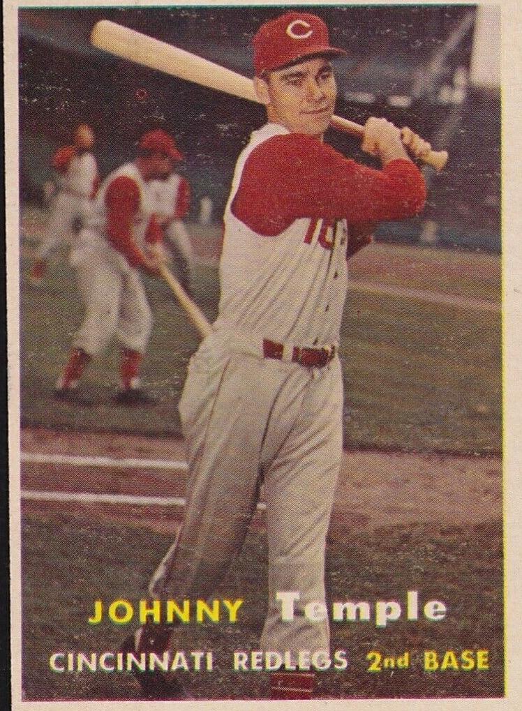 1957 Topps Baseball Johnny Temple #9 PSA 9