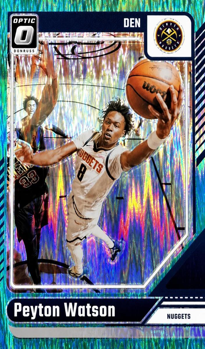2024 Donruss Optic Basketball Green Shock Peyton Watson #216 PSA 8