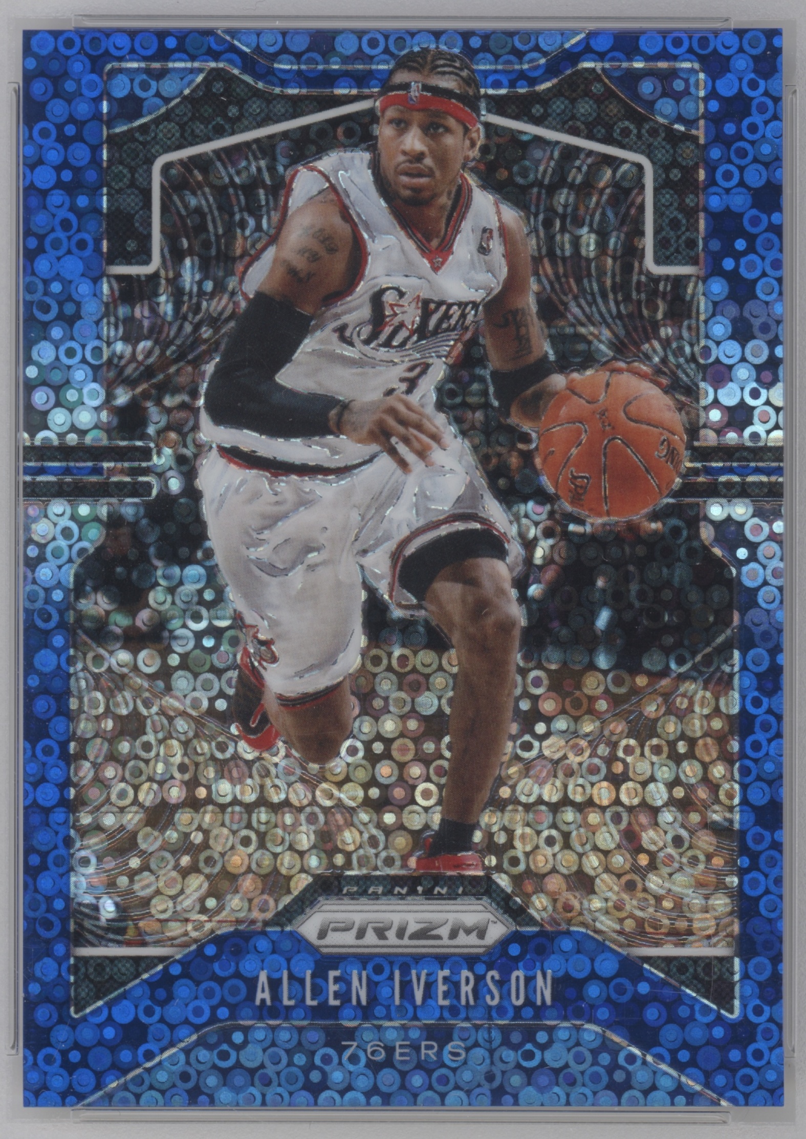2019 Panini Prizm Basketball Fast Break Blue Allen Iverson #6 PSA 9