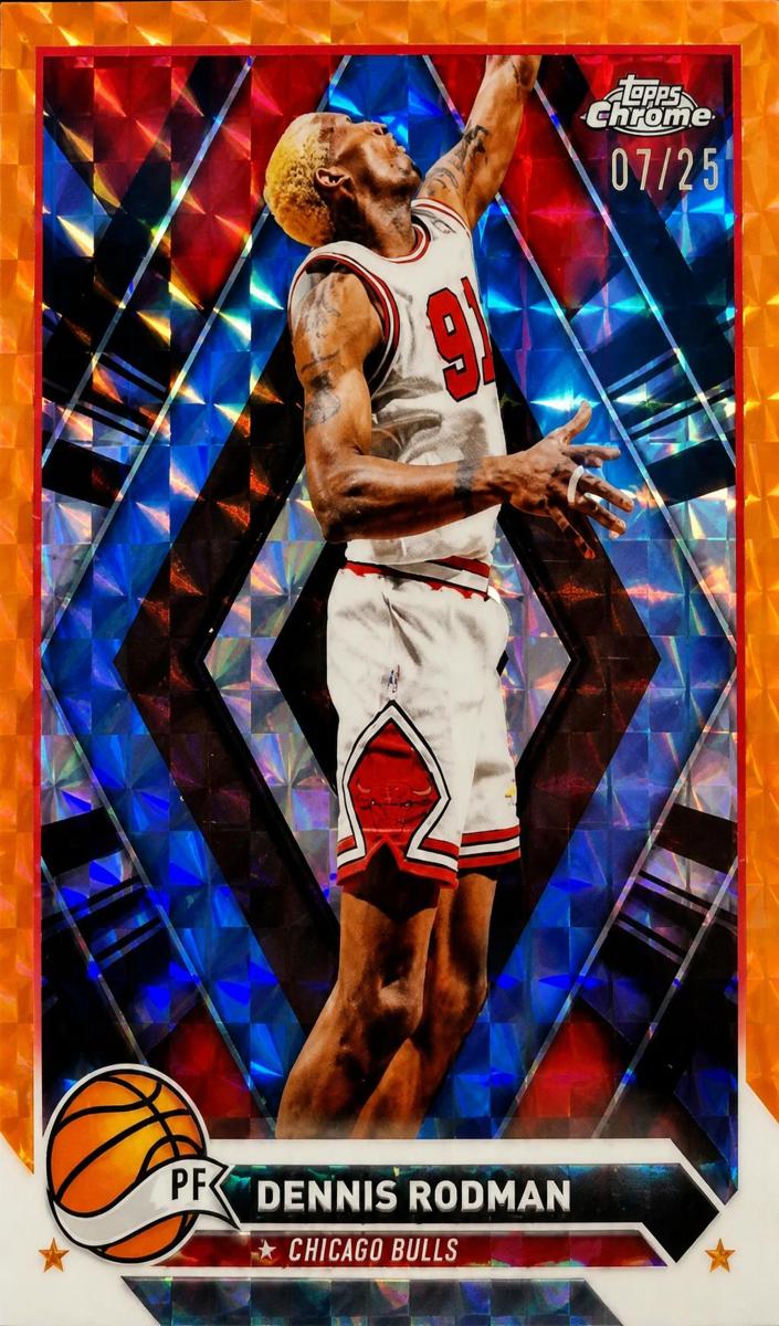 2023 Topps Chrome Basketball Orange Geometric Dennis Rodman #87