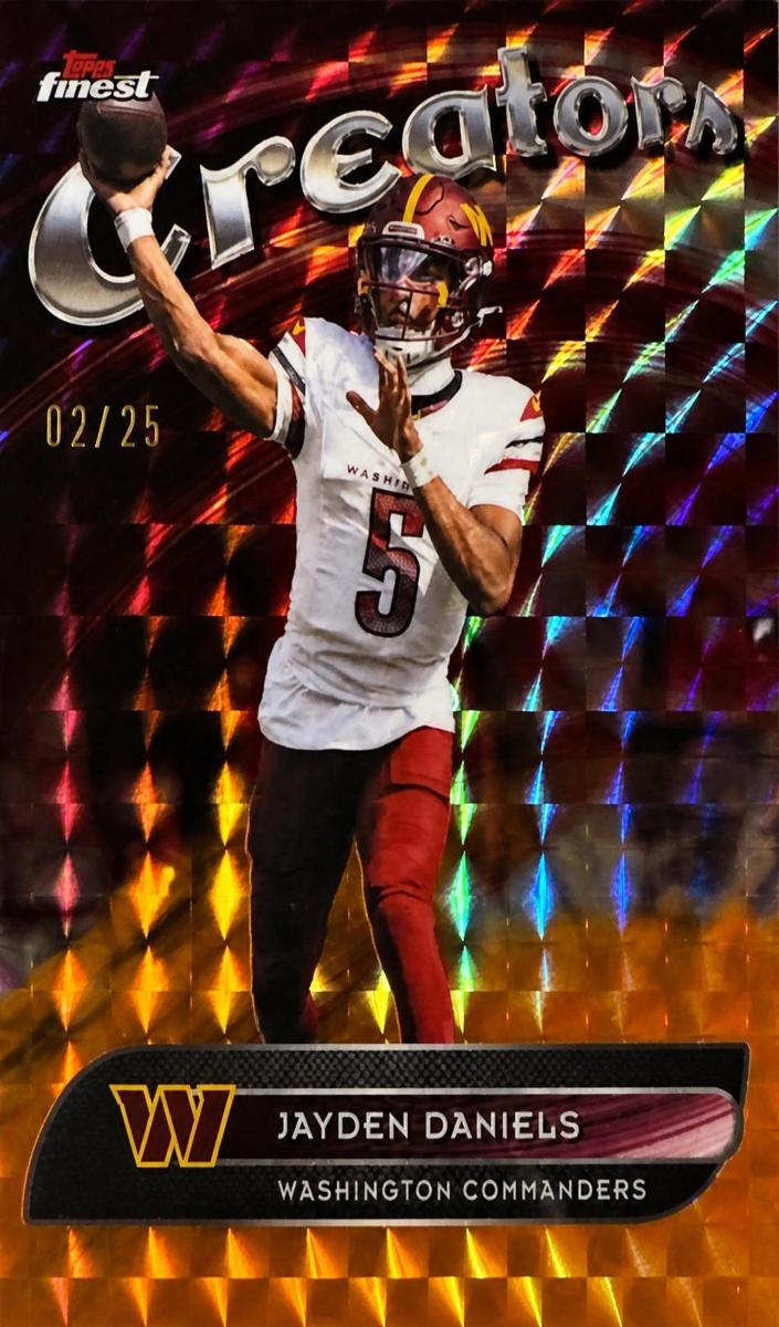 2025 Topps Finest Football Orange Refractor Jayden Daniels #CR-30